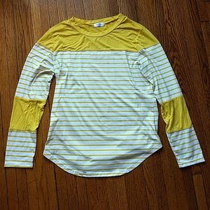 Yellow and White Striped Shirt